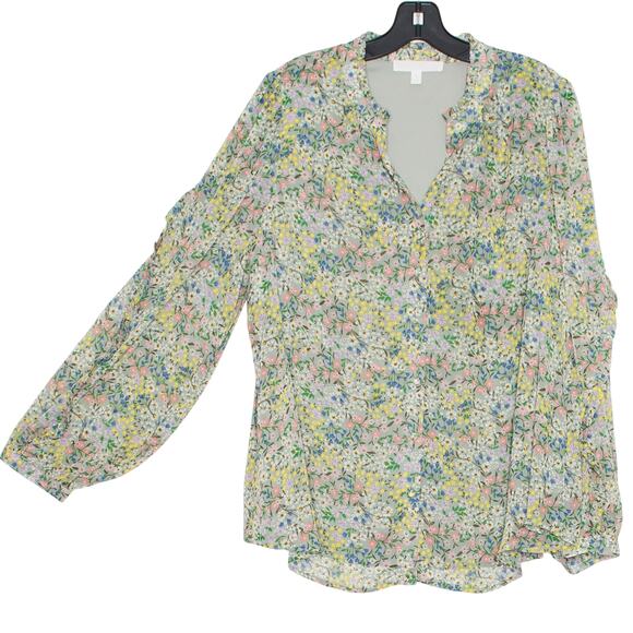 Adyson Parker Top Boho Cottage Romantic Lolita Spring Gauze Floral Button Up 1X - Picture 6 of 6